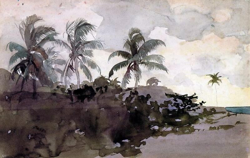 Coconut Palms by Winslow Homer - Hand Painted Oil Painting