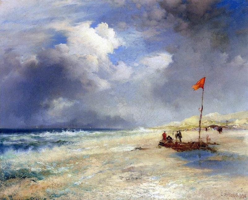 East Hampton Beach by Thomas Moran - Hand Painted Oil Painting