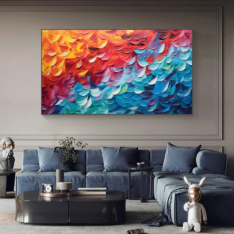 Vibrant Chromatic Oil Painting: A Tapestry of Colorful Shapes