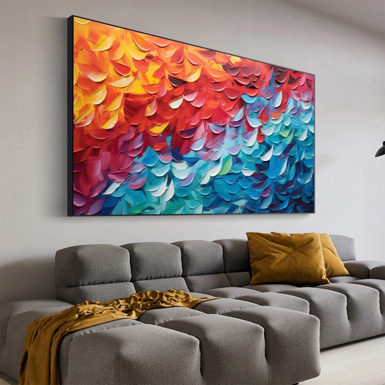 Vibrant Chromatic Oil Painting: A Tapestry of Colorful Shapes