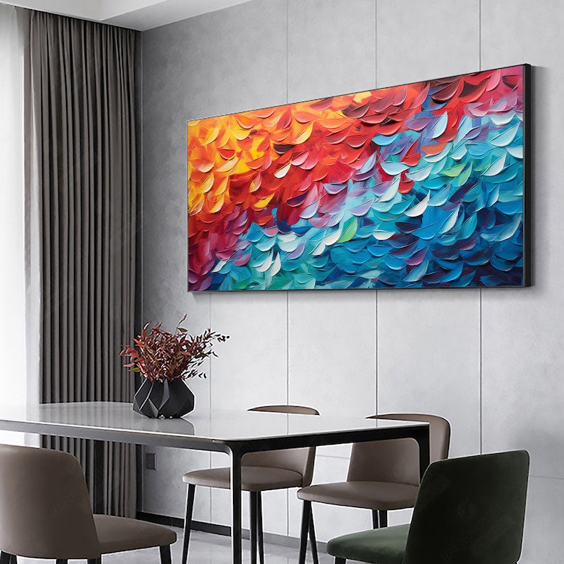 Vibrant Chromatic Oil Painting: A Tapestry of Colorful Shapes
