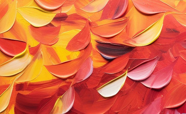 Vibrant Chromatic Oil Painting: A Tapestry of Colorful Shapes