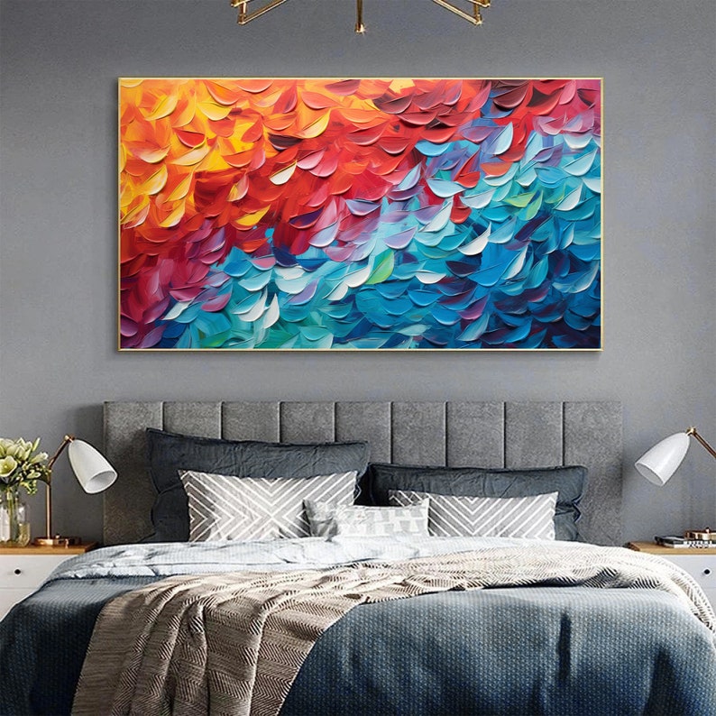 Vibrant Chromatic Oil Painting: A Tapestry of Colorful Shapes