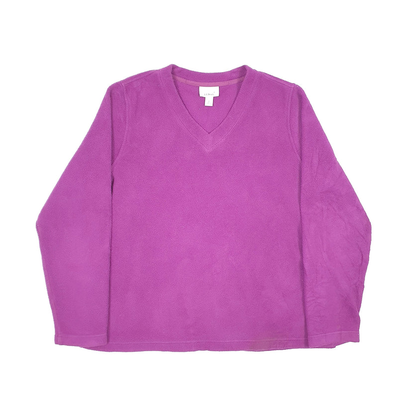 LL Bean Womens V Neck Fleece M