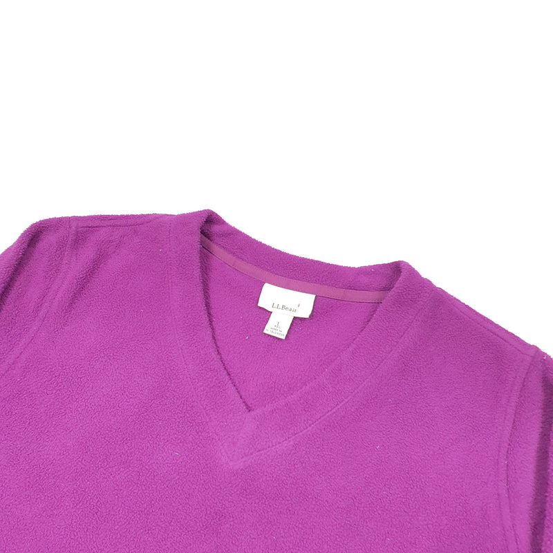 LL Bean Womens V Neck Fleece M