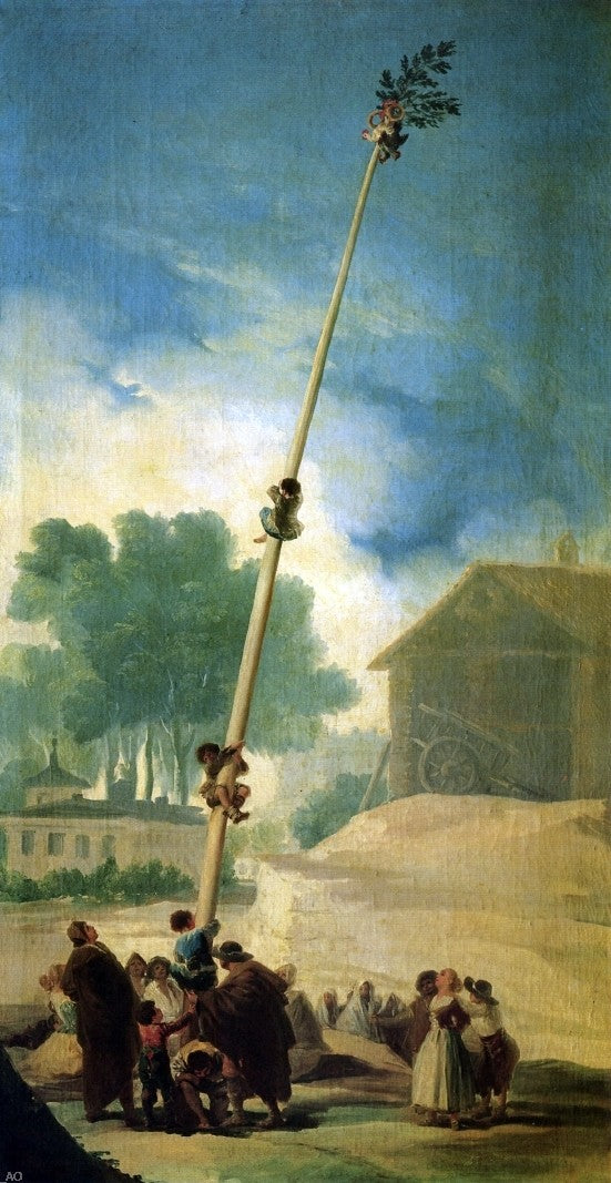 The Greased Pole by Francisco Jose de Goya Y Lucientes - Hand Painted Oil Painting