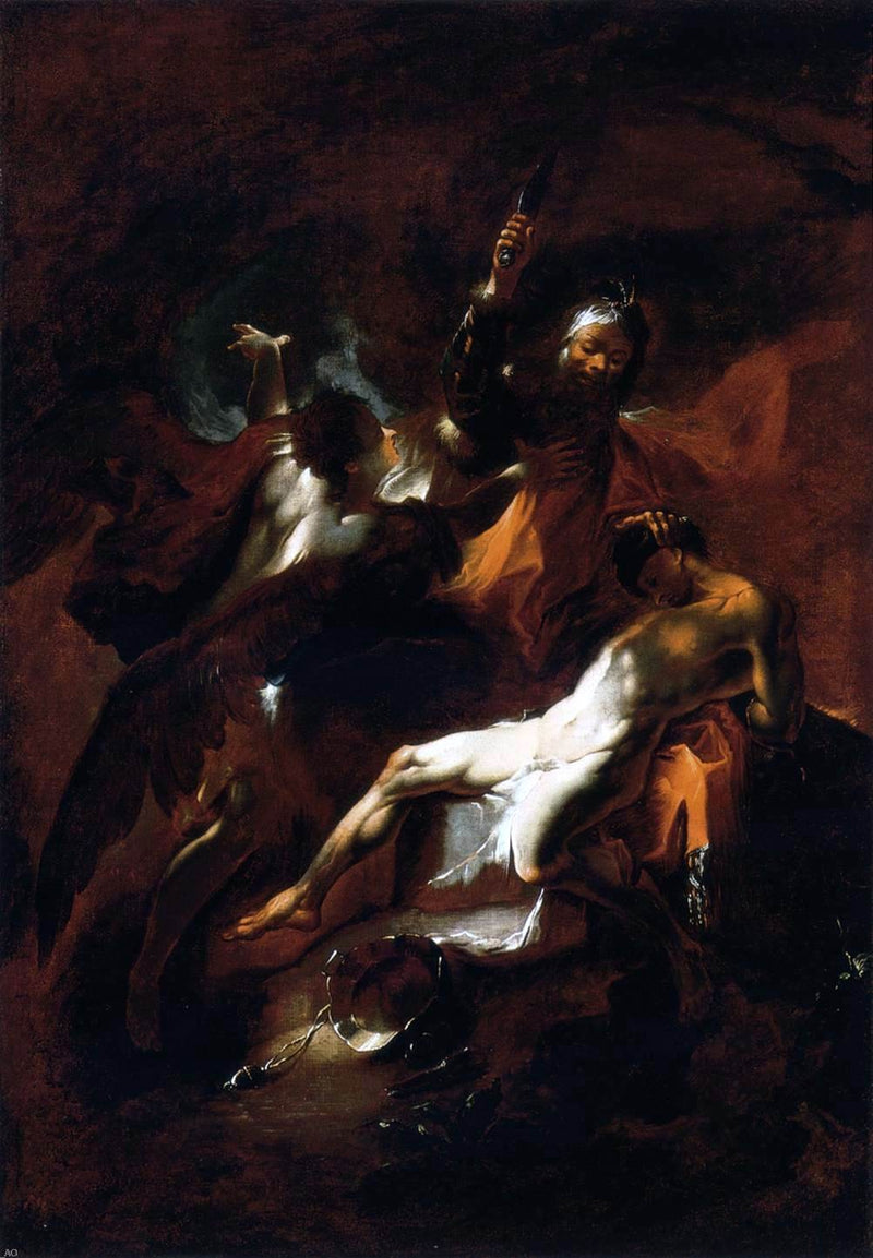 The Sacrifice of Isaac by Franz Anton Maulbertsch - Hand Painted Oil Painting