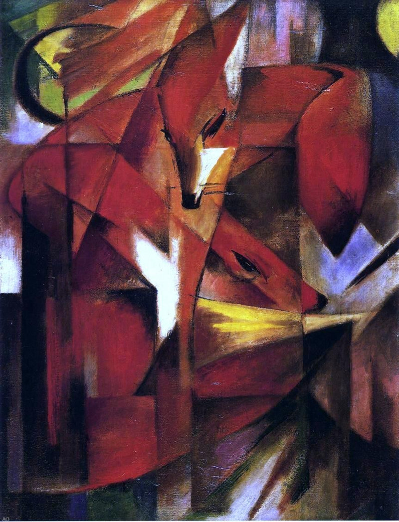 Foxes by Franz Marc - Hand Painted Oil Painting