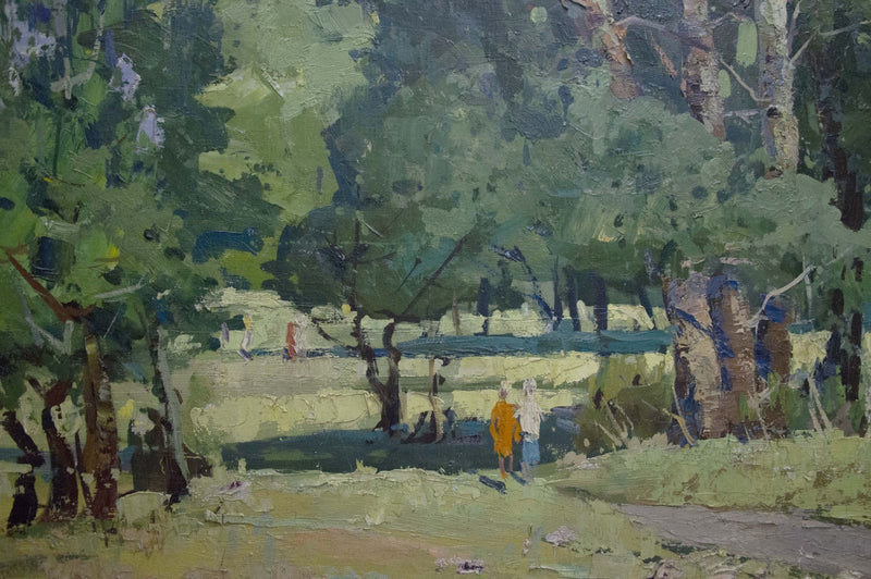 Oil painting Walk through the woods
