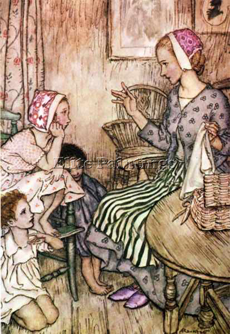 ARTHUR RACKHAM GOBLIN LAURA ARTIST PAINTING REPRODUCTION HANDMADE OIL CANVAS ART