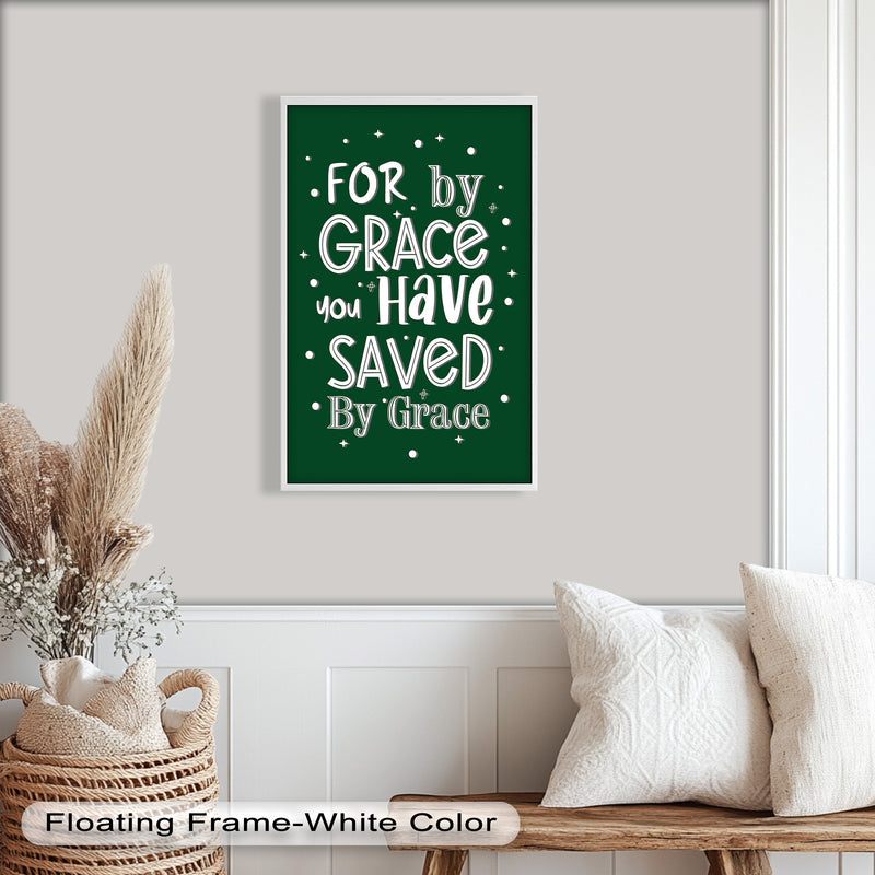 Saved by Grace – Christian Bible Verse Oil Painting