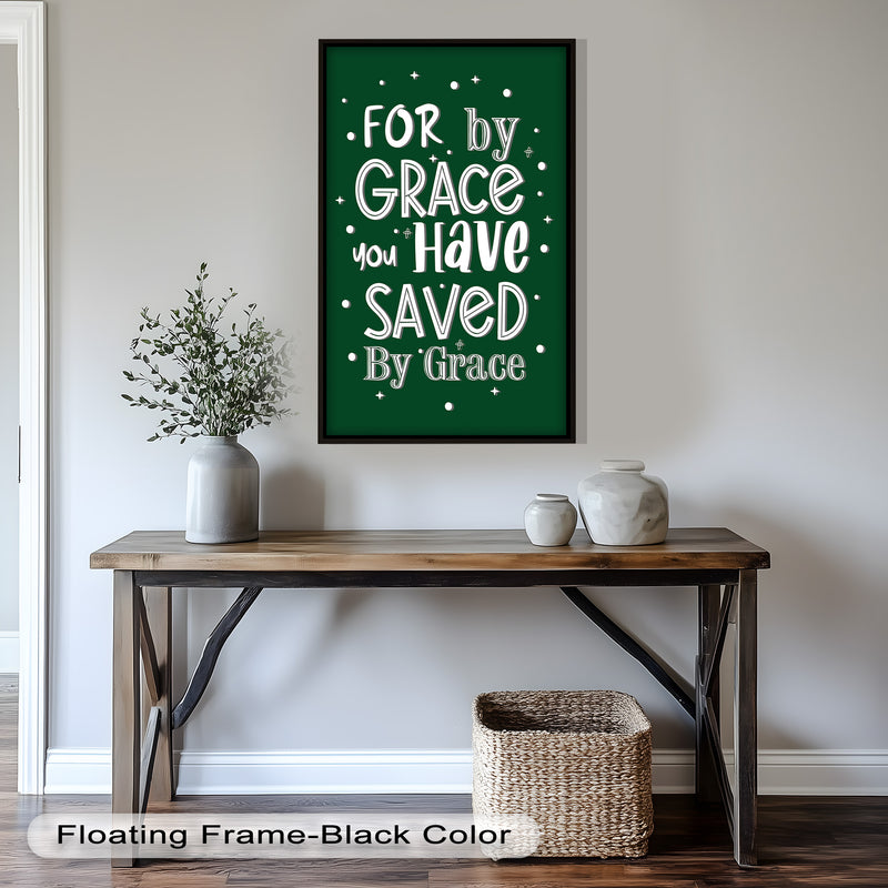 Saved by Grace – Christian Bible Verse Oil Painting