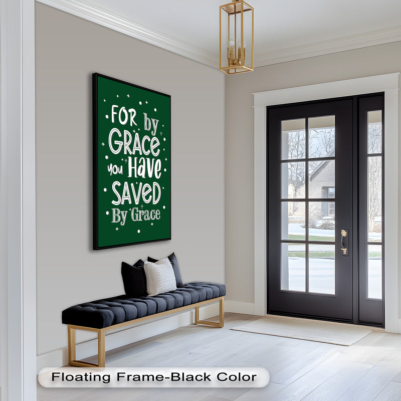 Saved by Grace – Christian Bible Verse Oil Painting