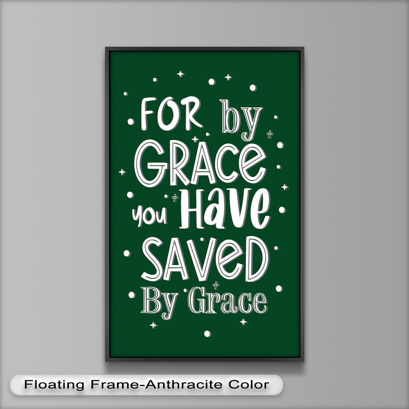 Saved by Grace – Christian Bible Verse Oil Painting