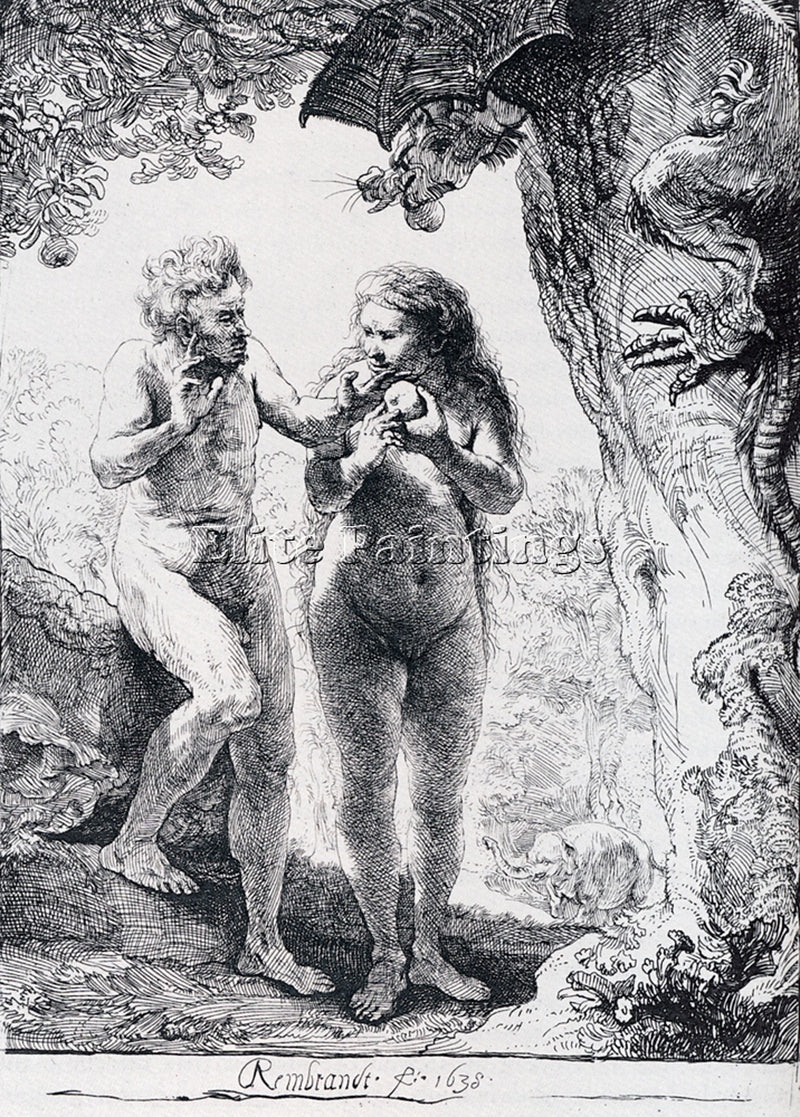 REMBRANDT THE FALL OF MAN ARTIST PAINTING REPRODUCTION HANDMADE OIL CANVAS REPRO