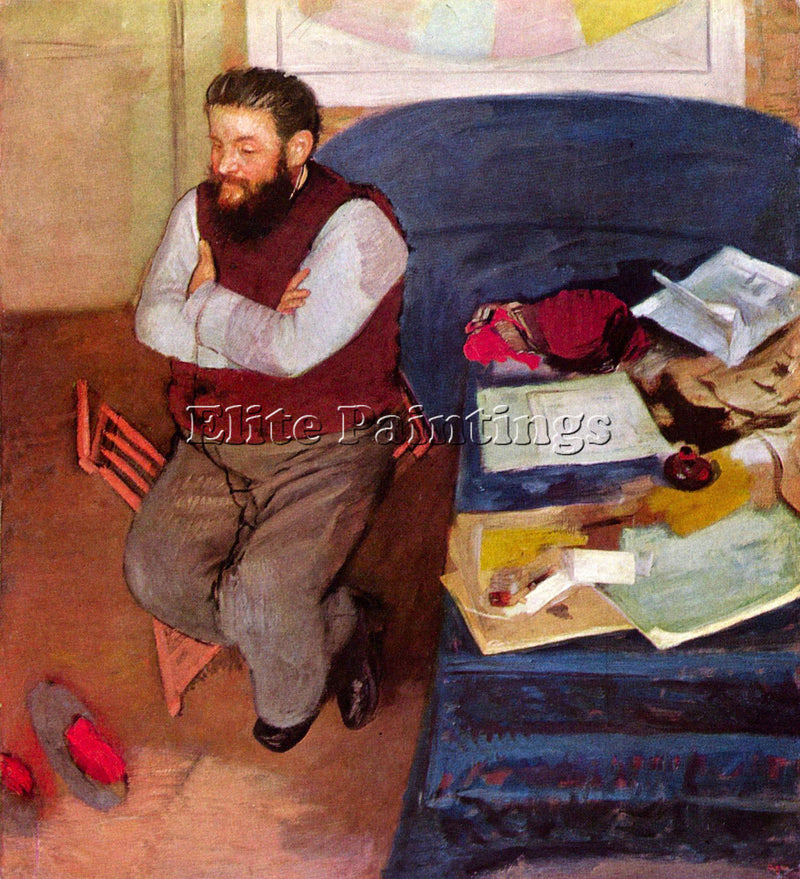 DEGAS PORTRAIT OF DIEGO MARTELLI ARTIST PAINTING REPRODUCTION HANDMADE OIL REPRO