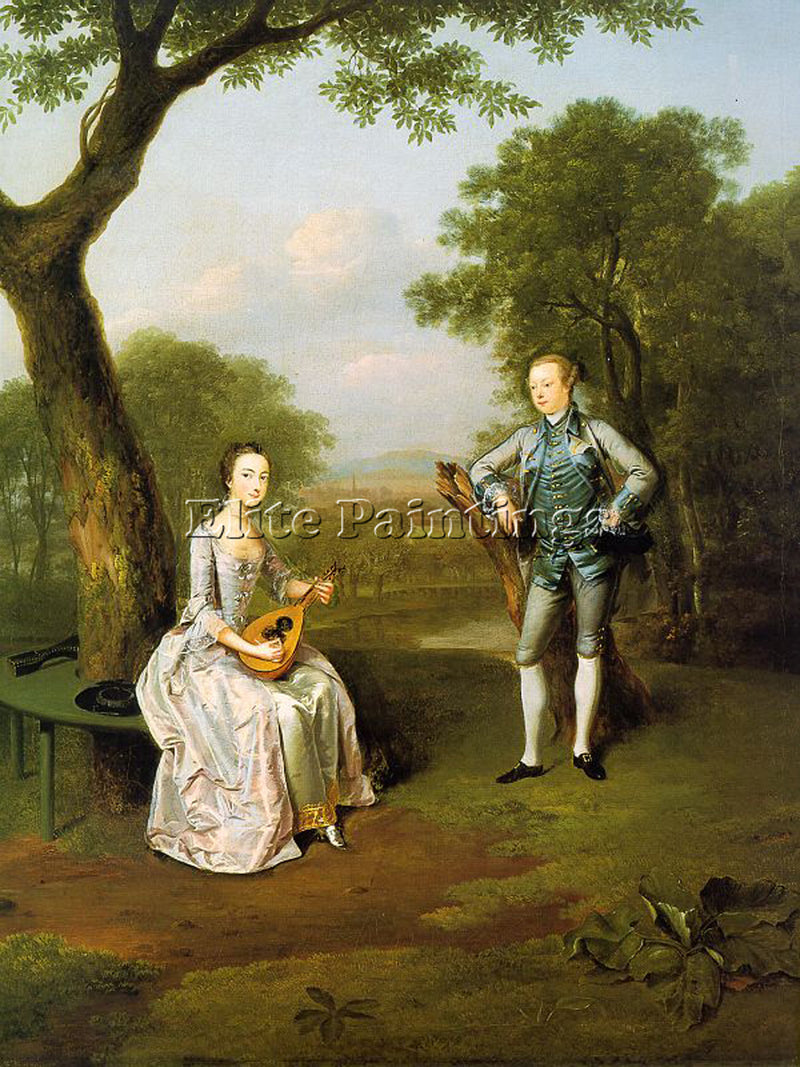 BRITISH DEVIS ARTHUR ENGLISH 1712 1787 ARTIST PAINTING REPRODUCTION HANDMADE OIL