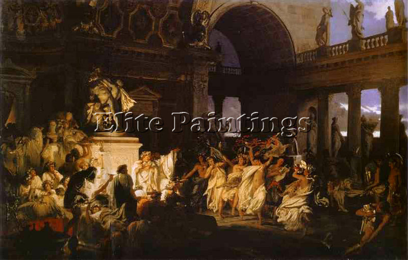HENRYK HECTOR SIEMIRADZKI ROMAN ORGY IN THE TIME OF CAESARS ARTIST PAINTING OIL