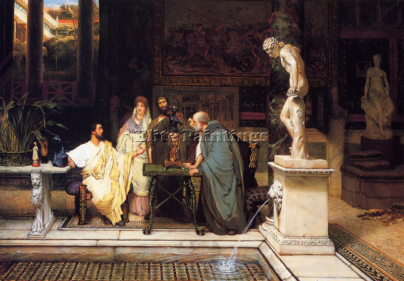 SIR LAWRENCE ALMA-TADEMA  A ROMAN ART LOVER2 ARTIST PAINTING HANDMADE OIL CANVAS