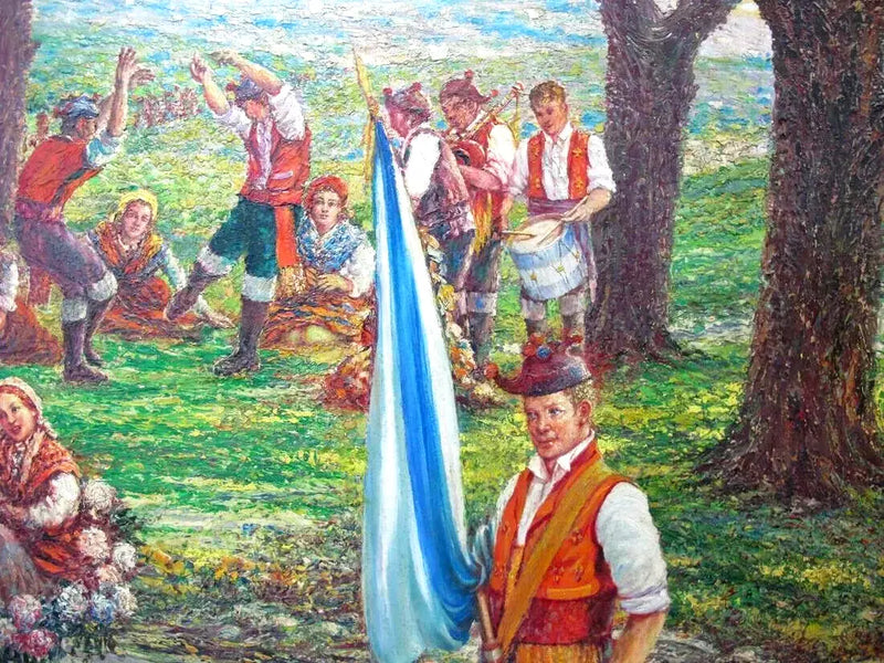 Painting, Oil On Canvas, Antonio Abelleyra Cabral (1911-1992) Argentinian, Large!
