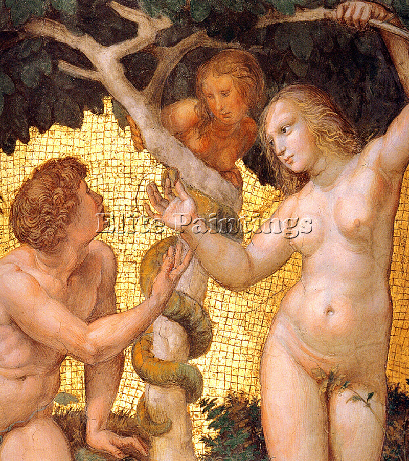 RAPHAEL STANZA DELLA SEGNATURA ADAM AND EVE ARTIST PAINTING HANDMADE OIL CANVAS