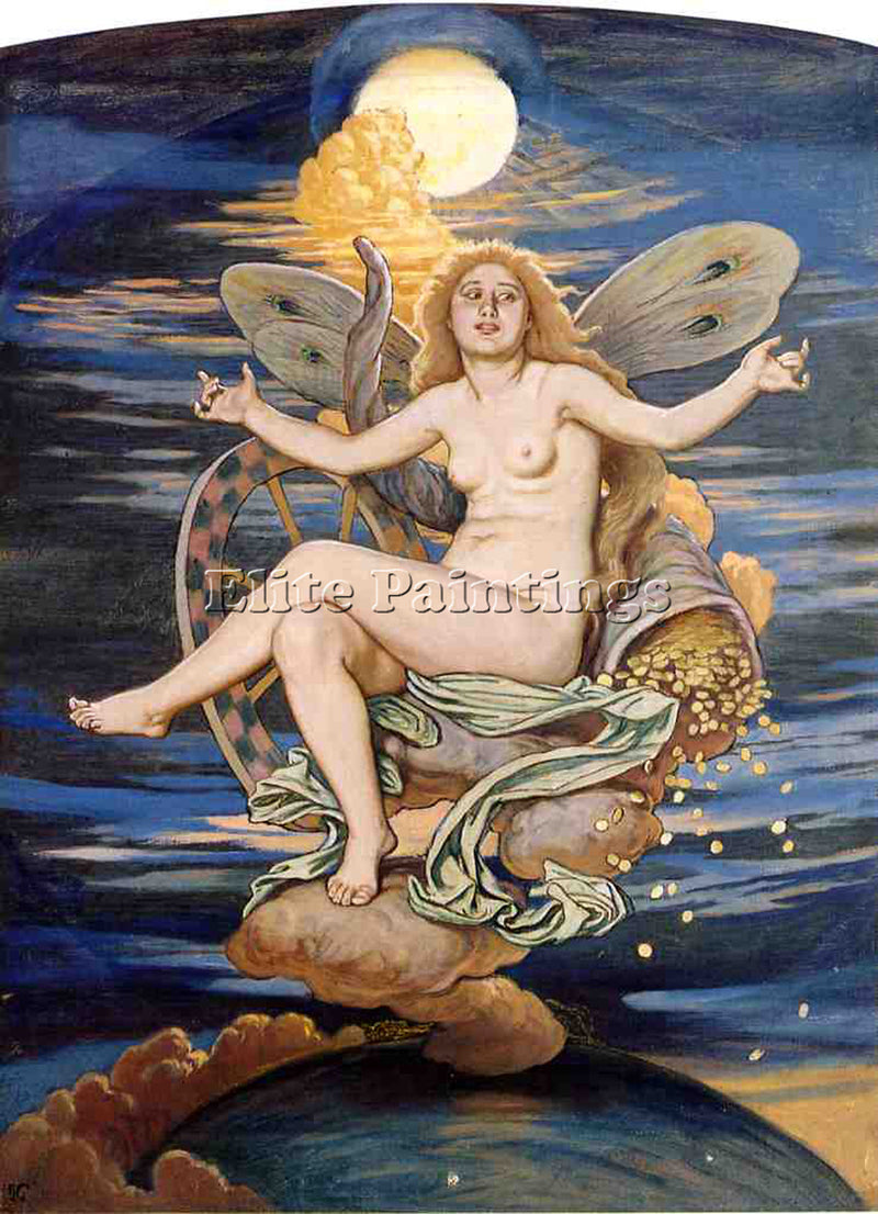 VEDDER ELIHU FORTUNA ARTIST PAINTING REPRODUCTION HANDMADE OIL CANVAS REPRO WALL