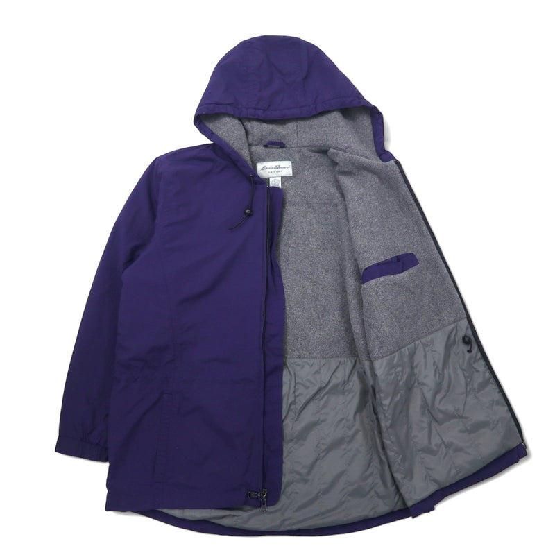 Eddie Bauer 90年代 フリースライニング ナイロンジャケット シェルパーカー L パープル ナイロン ドローコード スリランカ製
