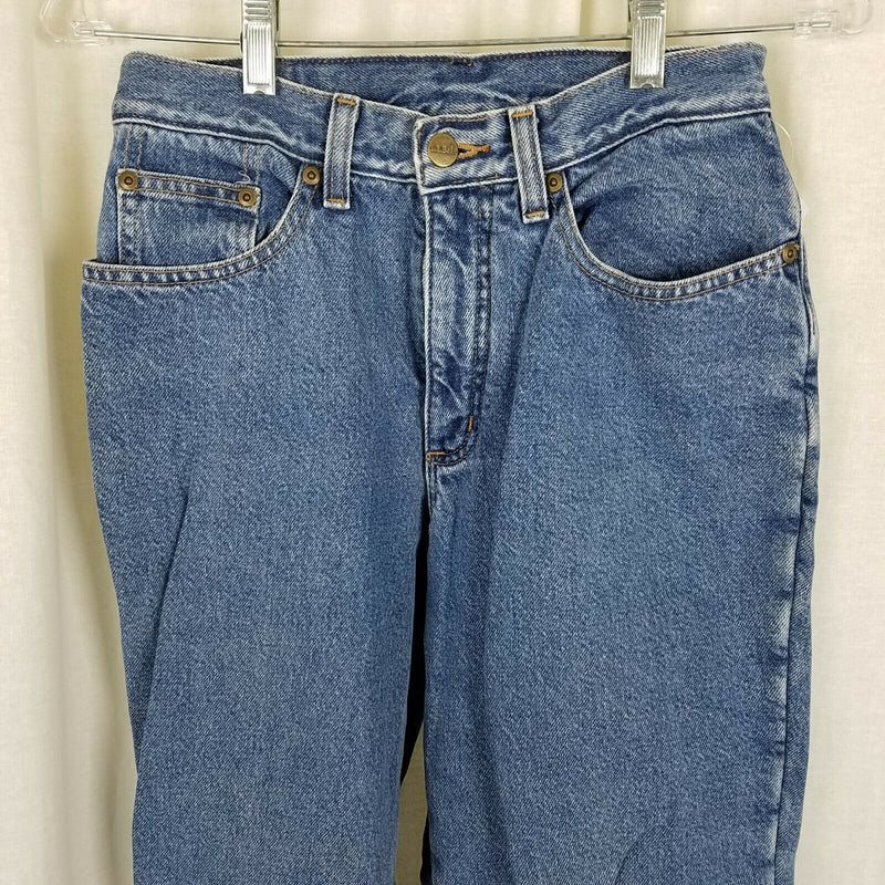 LL Bean Double L Relaxed Fit Fleece Lined Denim Blue Jeans Womens 4R Insulated