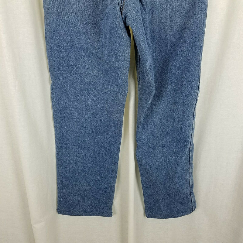 LL Bean Double L Relaxed Fit Fleece Lined Denim Blue Jeans Womens 4R Insulated