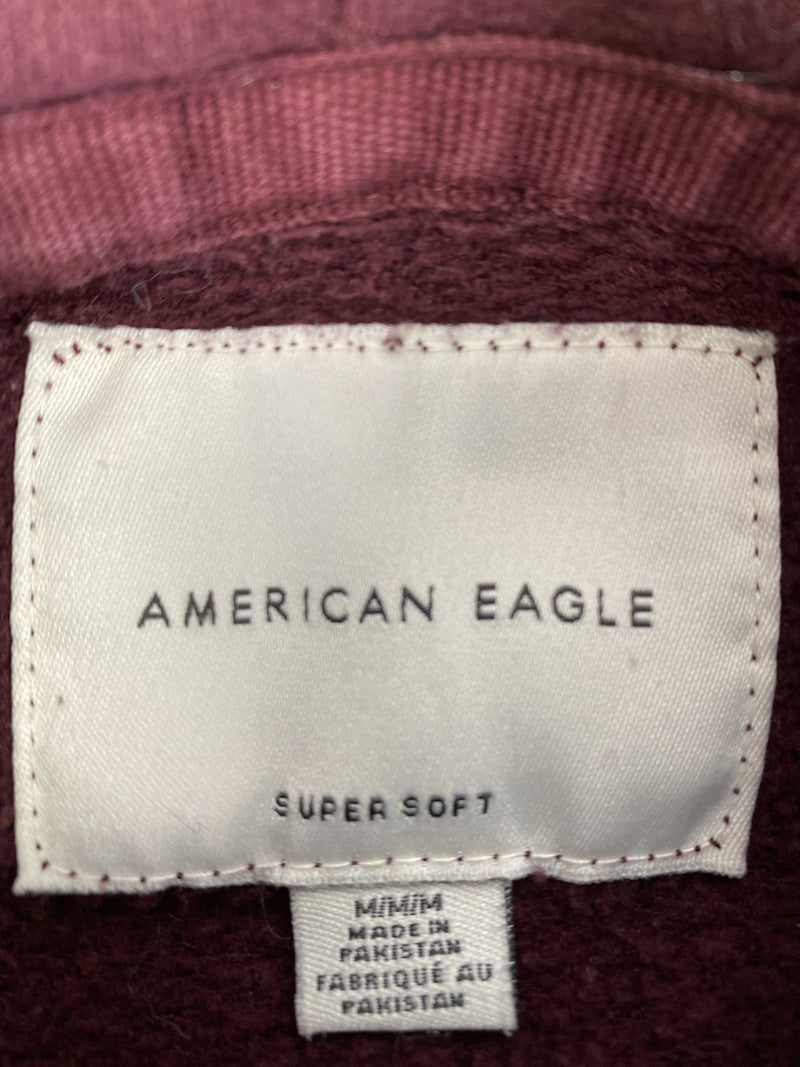 American Eagle Men’s Burgundy Long Sleeve Pullover Hoodie Sweatshirt - M