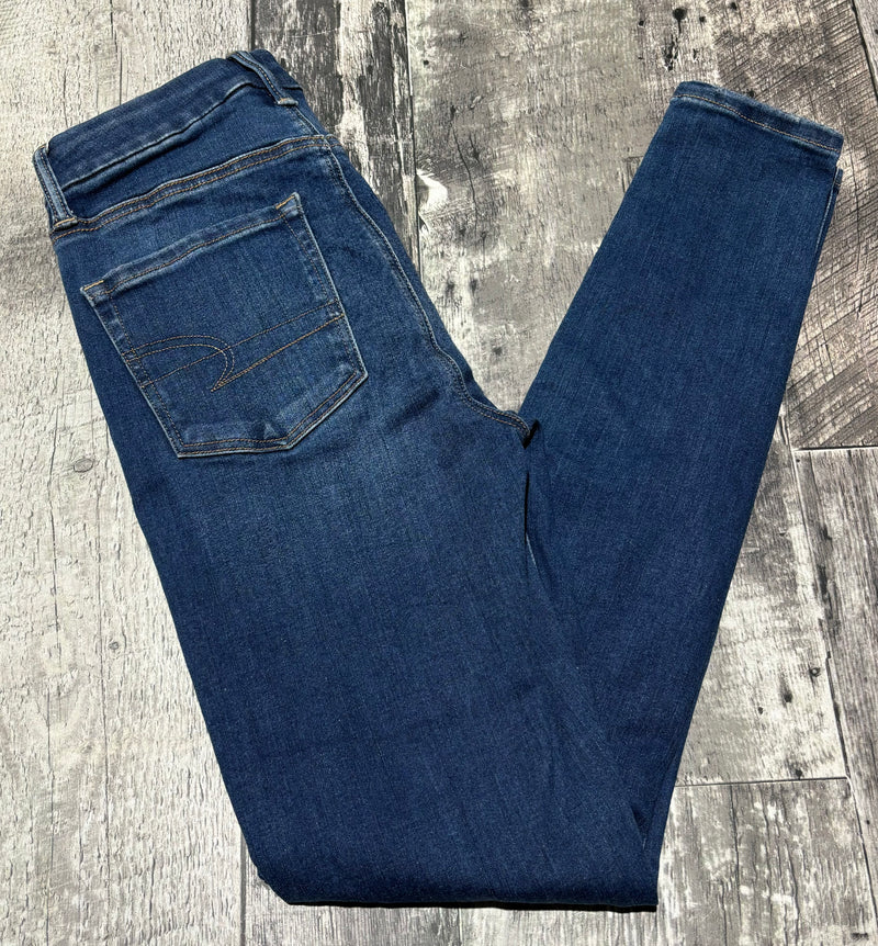American Eagle blue high rise ripped jegging - Hers size 0