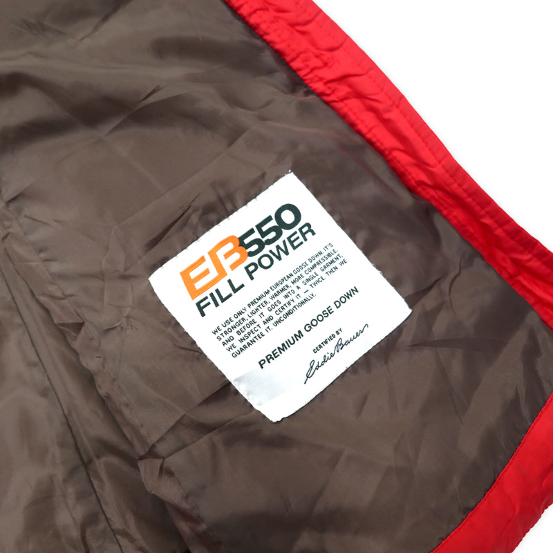 Eddie Bauer EB550 ダウンベスト XL レッド ポリエステル 550フィルパワー プレミアムグースダウン