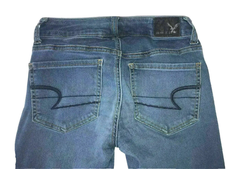 Women's American Eagle Jeans Denim Pants Size 0 Regular Jegging Super Stretch