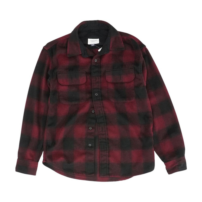 Burgundy Check Flannel Button Down