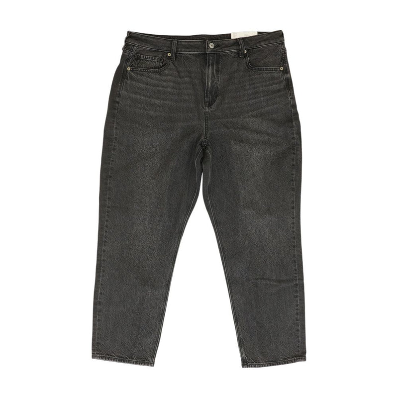 Black Solid Mom Jeans