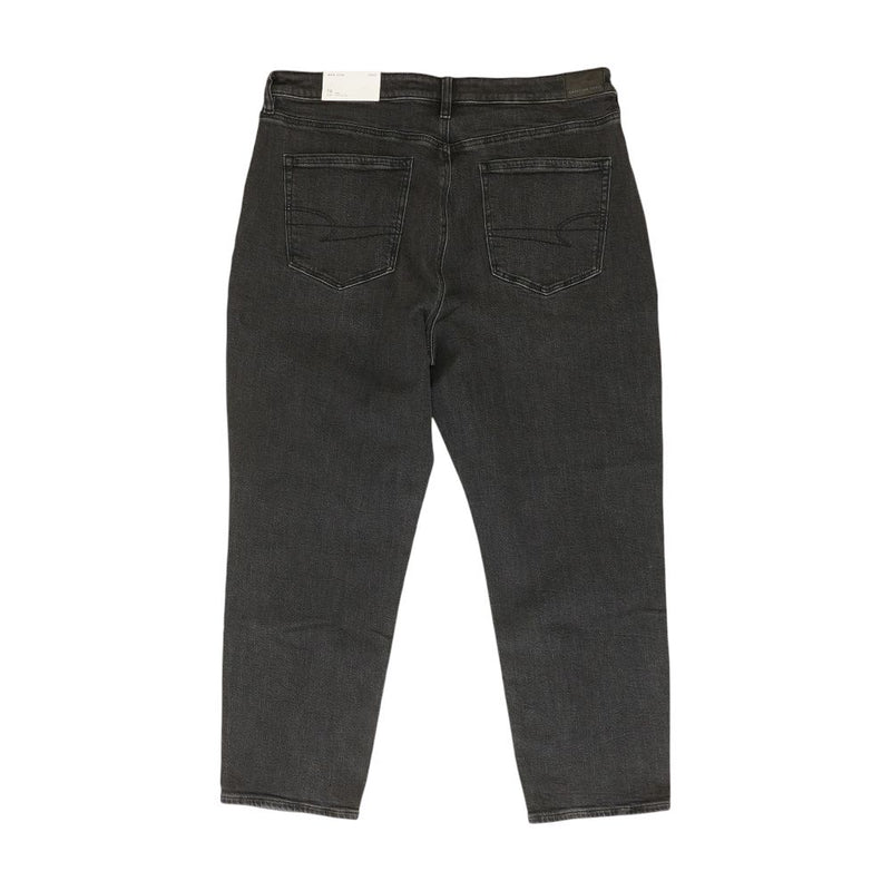 Black Solid Mom Jeans