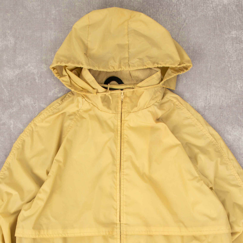 MEN'S VINTAGE 1980S EDDIE BAUER FULL ZIP HOODED RAIN JACKET - MEDIUM