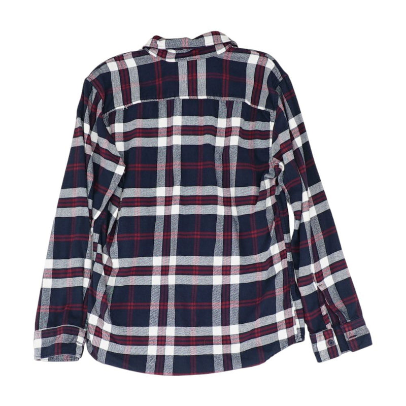 Navy Plaid Flannel Button Down
