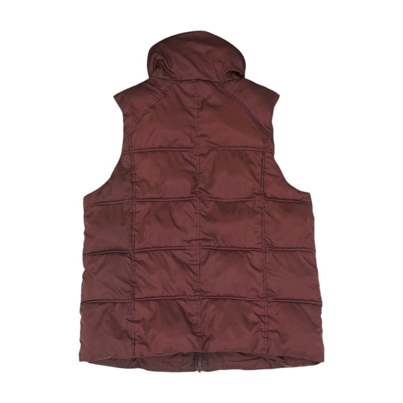 Burgundy Solid Puffer Vest