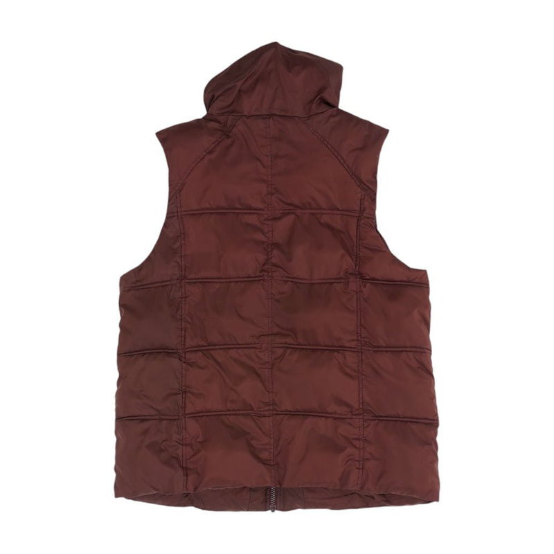 Burgundy Solid Puffer Vest