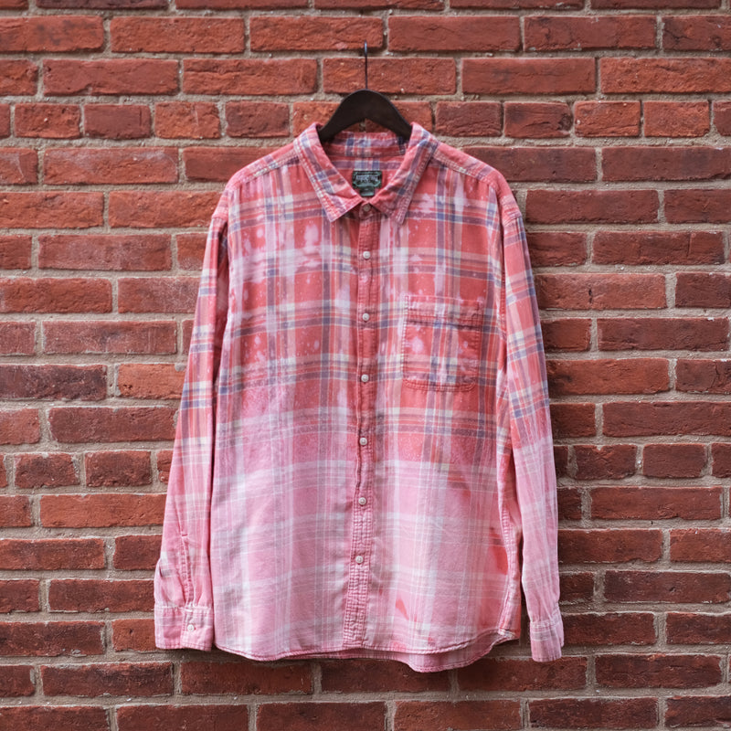 Soft Peachsicle Dipped Trashed Flannel