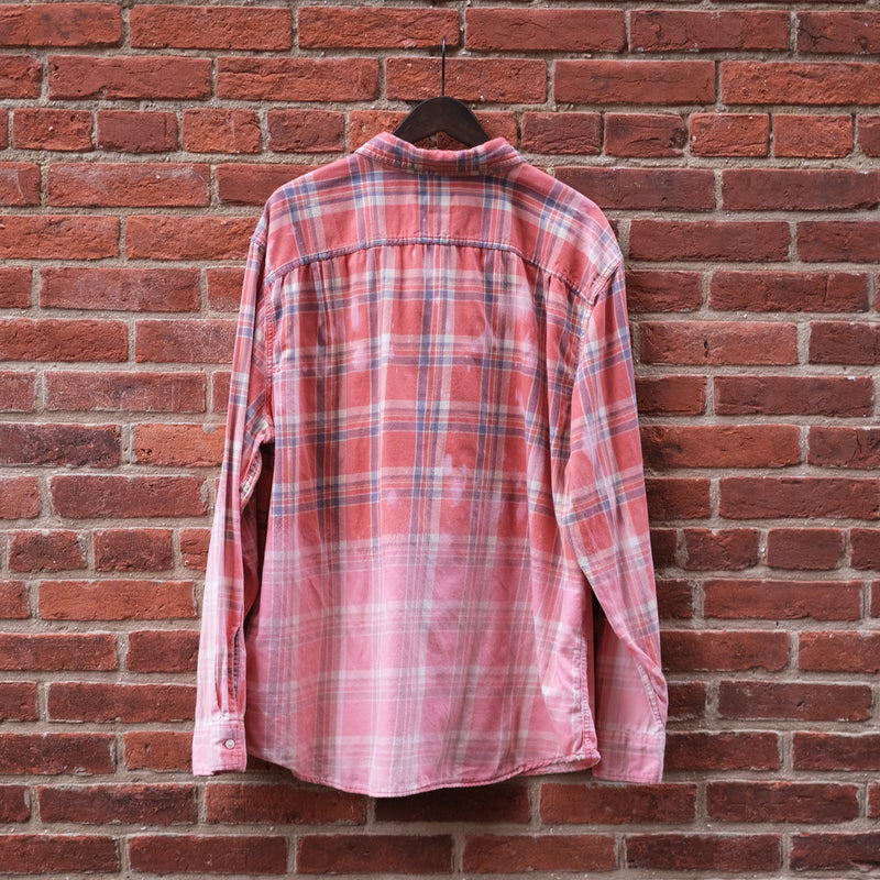 Soft Peachsicle Dipped Trashed Flannel