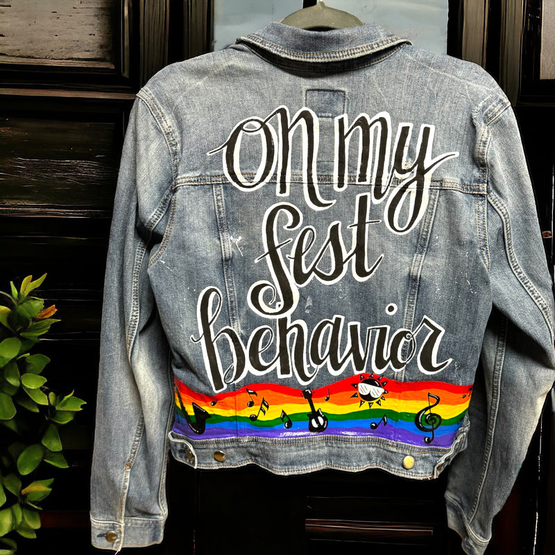 Jazz Up Your Fest Style: Hand-Painted Denim Delight!
