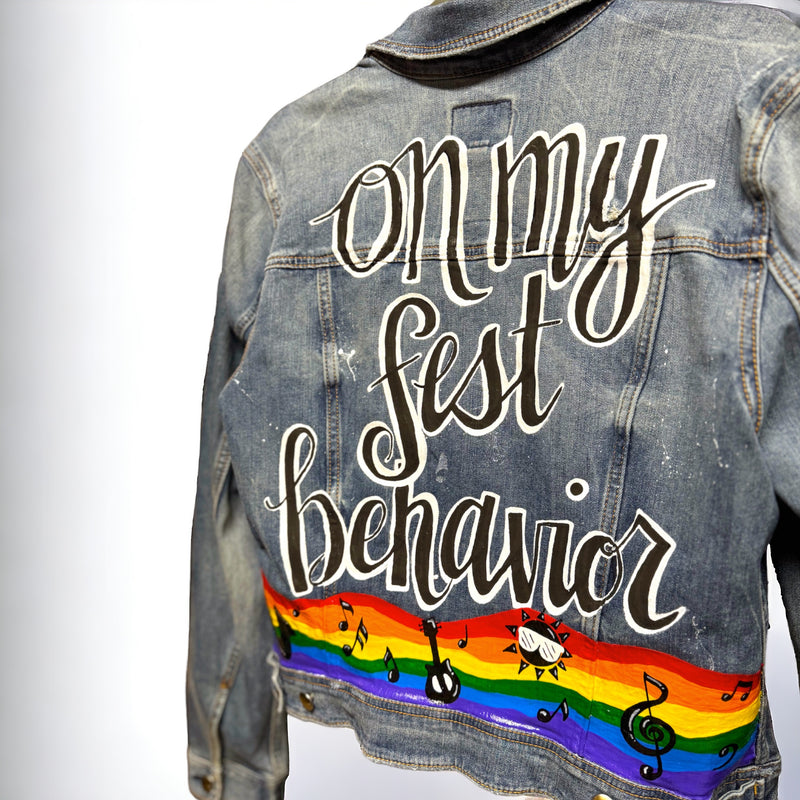 Jazz Up Your Fest Style: Hand-Painted Denim Delight!