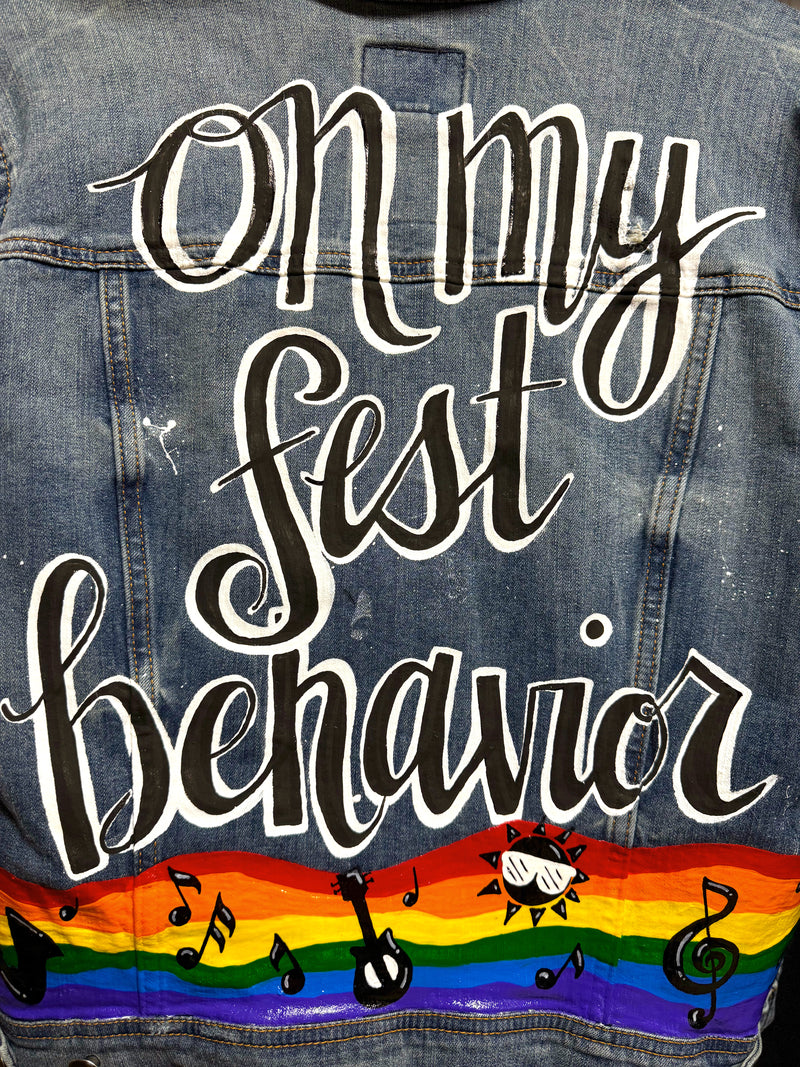 Jazz Up Your Fest Style: Hand-Painted Denim Delight!