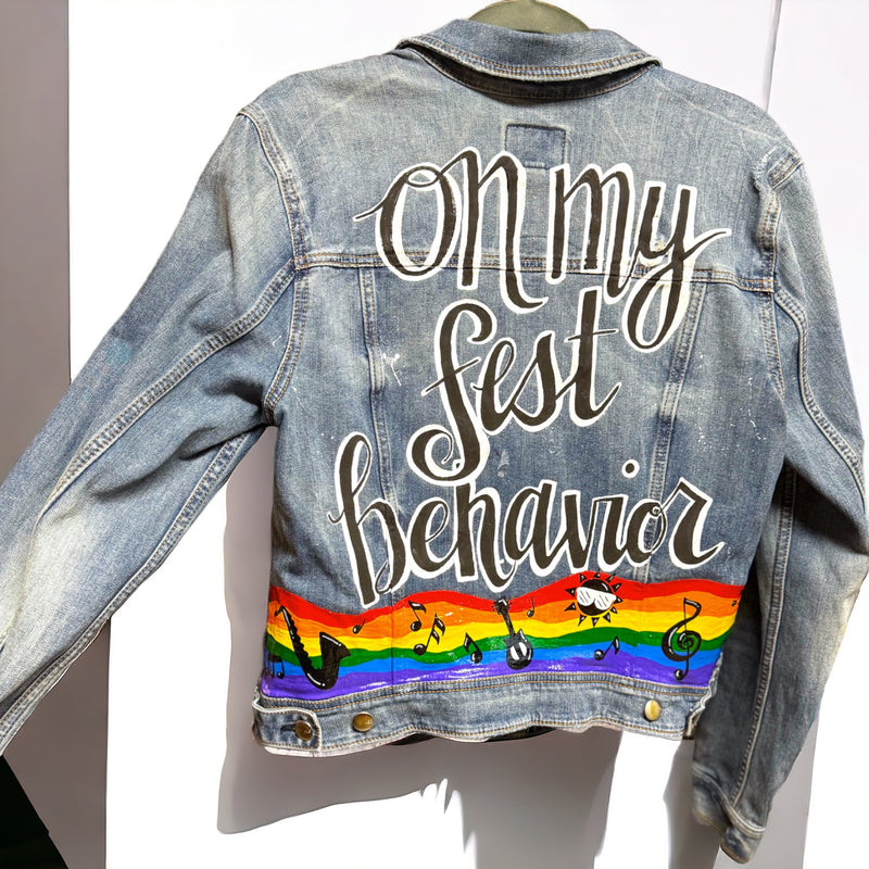Jazz Up Your Fest Style: Hand-Painted Denim Delight!
