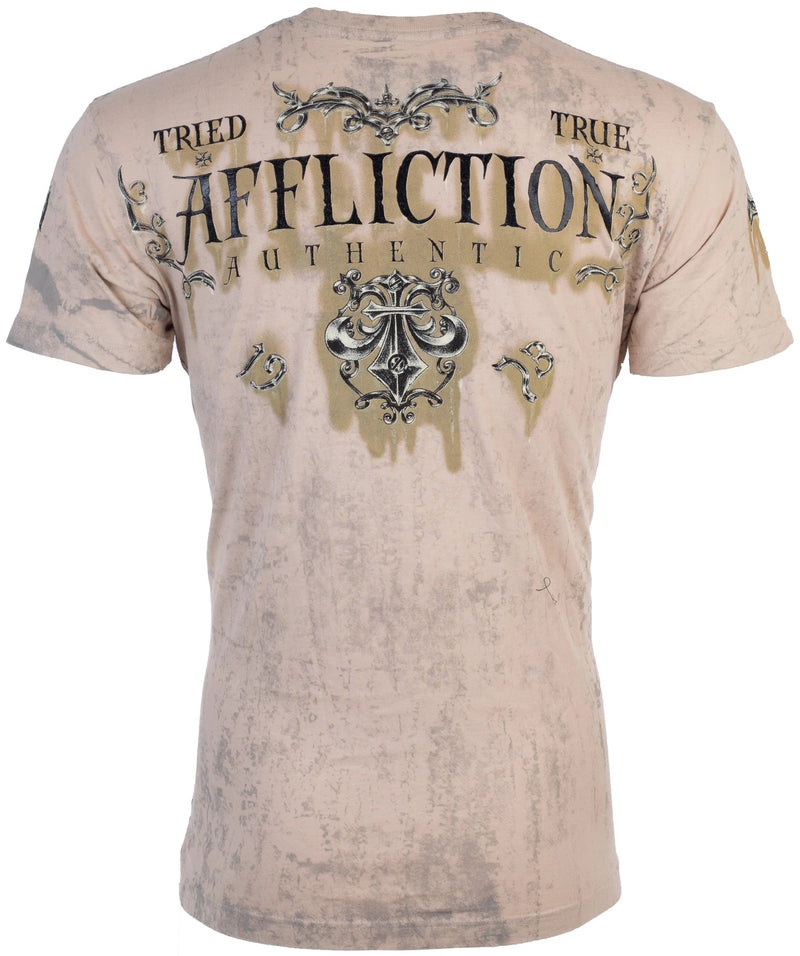 AFFLICTION Tried & True American Eagle Sand Regular Fit Mens T-shirt Mens S-2XL
