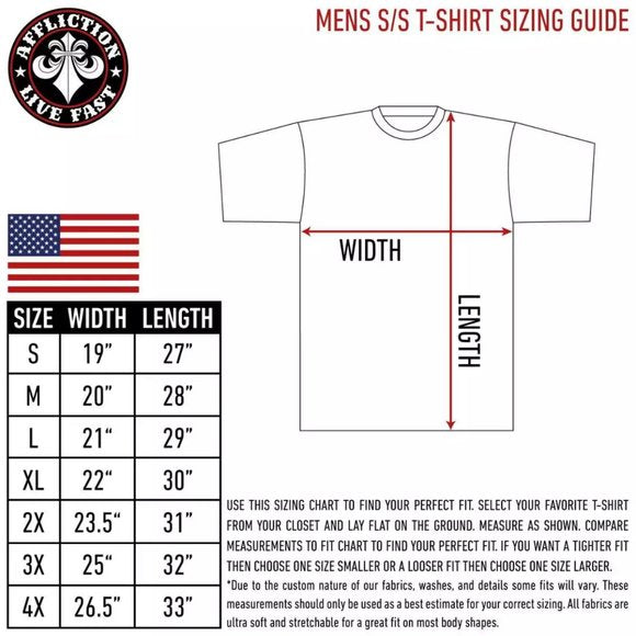 AFFLICTION Tried & True American Eagle Sand Regular Fit Mens T-shirt Mens S-2XL