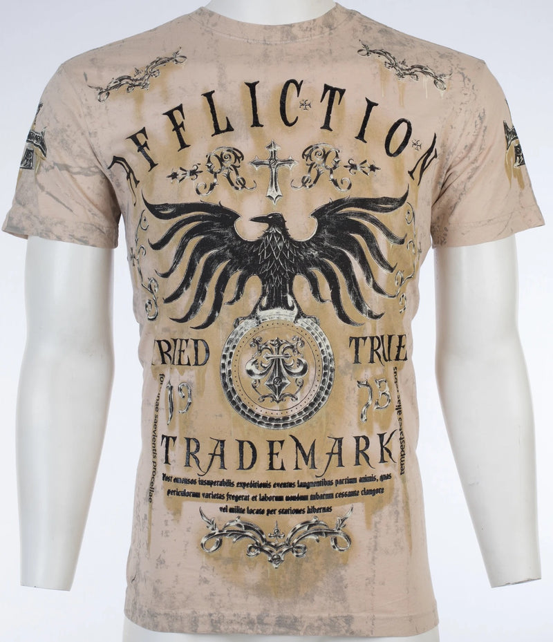 AFFLICTION Tried & True American Eagle Sand Regular Fit Mens T-shirt Mens S-2XL
