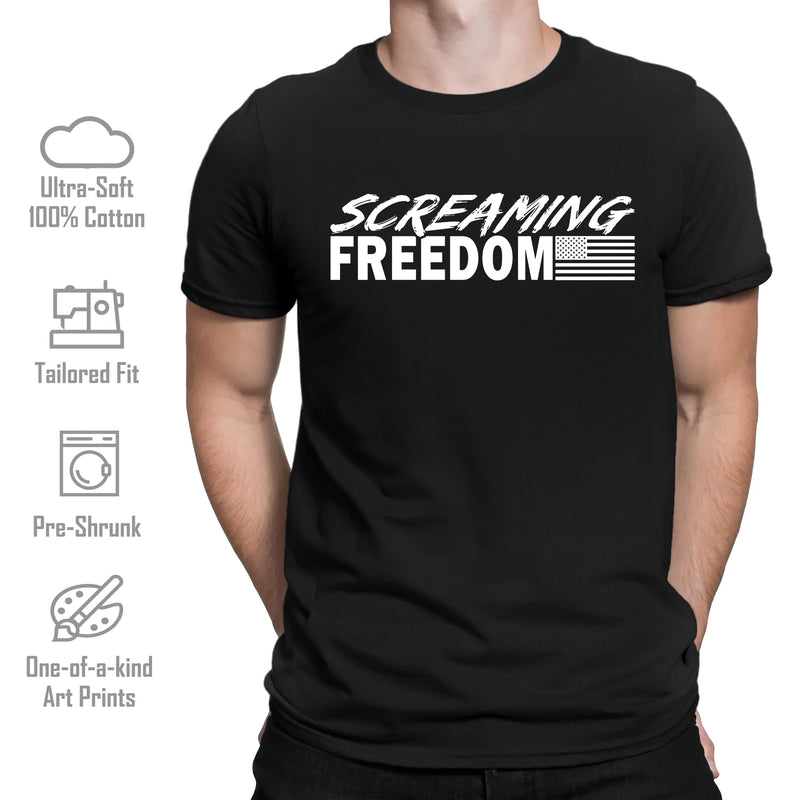 Men's Freedom American Eagle American Flag Patriotic Graphic Tee
